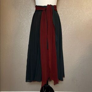 Whimsical Bonnie Strauss Flowy Skirt with Sash